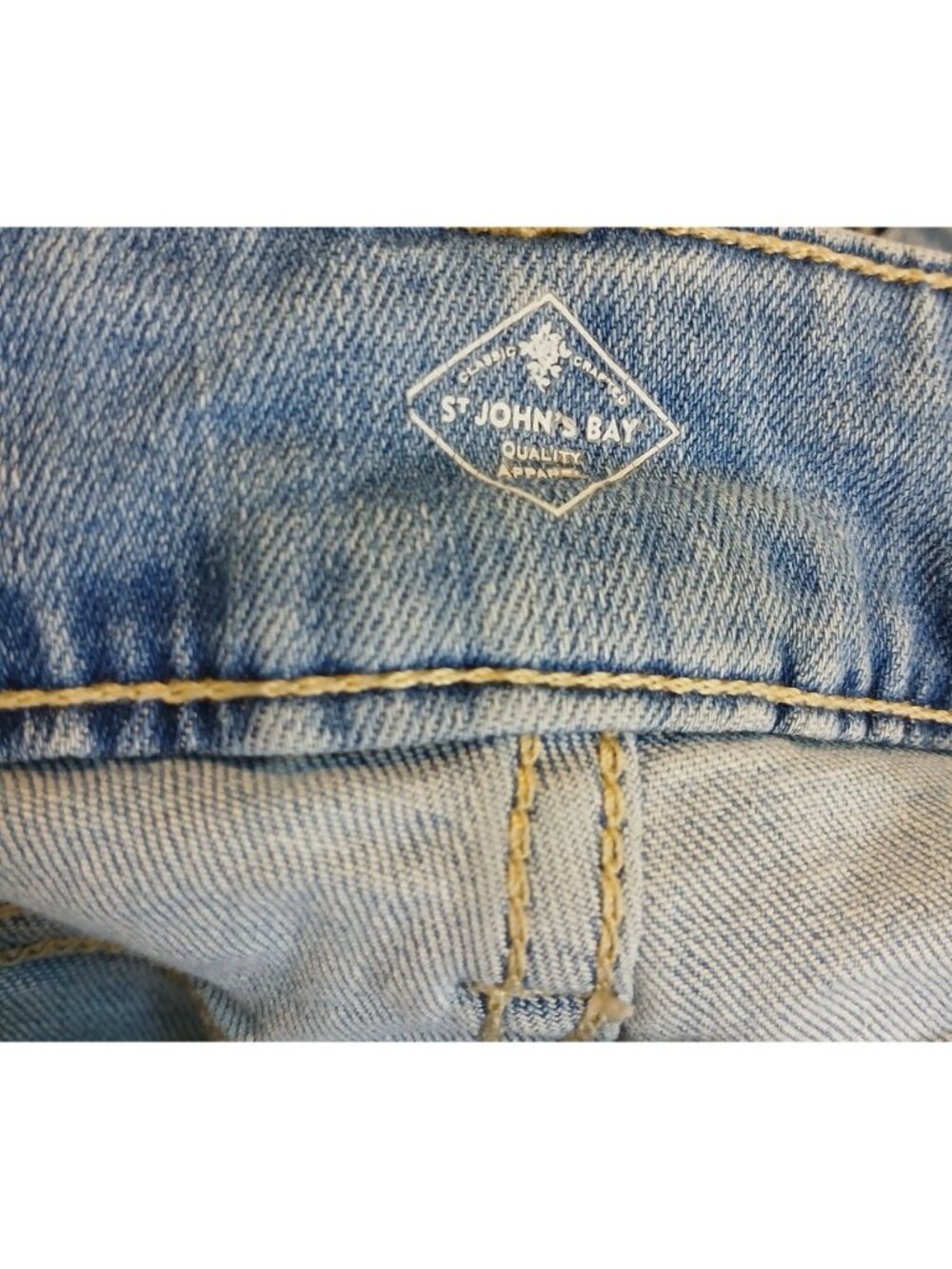 St. Johns Bay Womens 2P Petite Capri Jeans Light Wash Denim 5-Pocket Design #B-3 - Picture 3 of 11